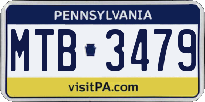 PA license plate MTB3479