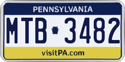 PA license plate MTB3482