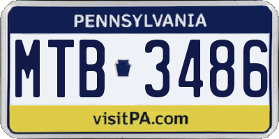 PA license plate MTB3486