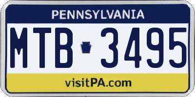 PA license plate MTB3495