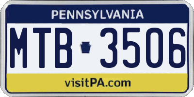 PA license plate MTB3506