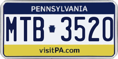 PA license plate MTB3520