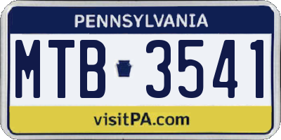 PA license plate MTB3541