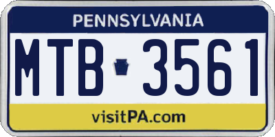 PA license plate MTB3561