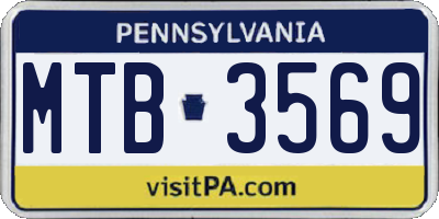 PA license plate MTB3569