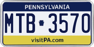 PA license plate MTB3570