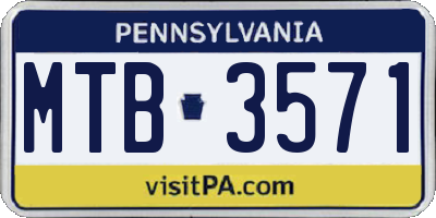 PA license plate MTB3571