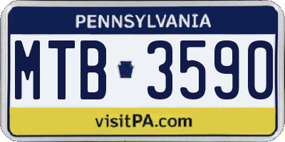 PA license plate MTB3590