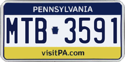 PA license plate MTB3591