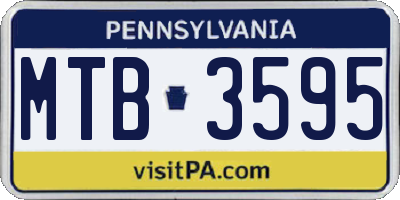 PA license plate MTB3595