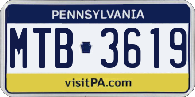 PA license plate MTB3619