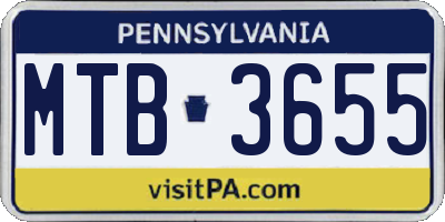 PA license plate MTB3655