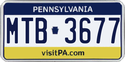 PA license plate MTB3677