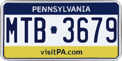 PA license plate MTB3679