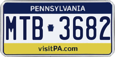 PA license plate MTB3682