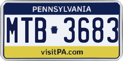 PA license plate MTB3683