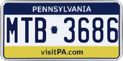 PA license plate MTB3686