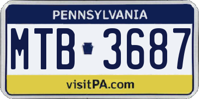 PA license plate MTB3687