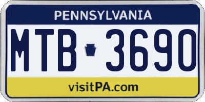 PA license plate MTB3690