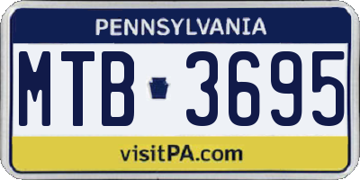 PA license plate MTB3695