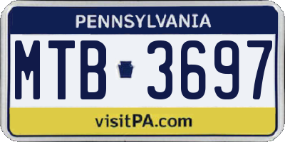 PA license plate MTB3697