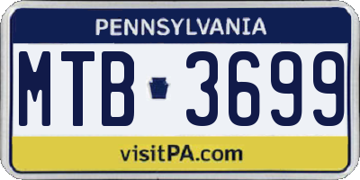 PA license plate MTB3699