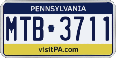 PA license plate MTB3711