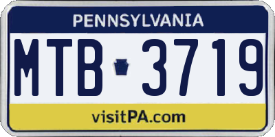 PA license plate MTB3719