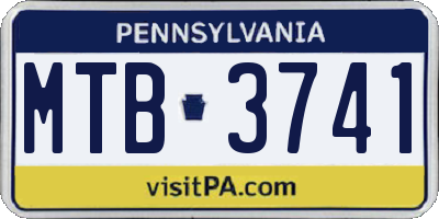 PA license plate MTB3741