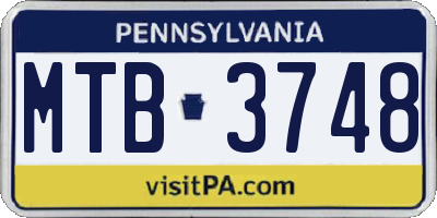PA license plate MTB3748