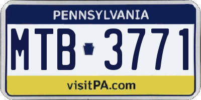 PA license plate MTB3771