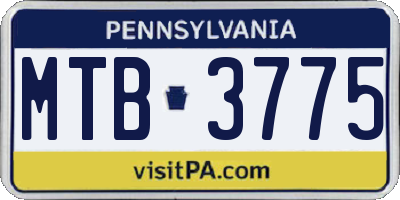 PA license plate MTB3775
