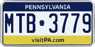 PA license plate MTB3779