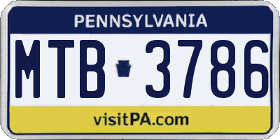 PA license plate MTB3786