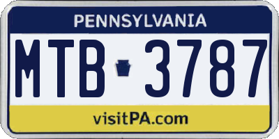 PA license plate MTB3787