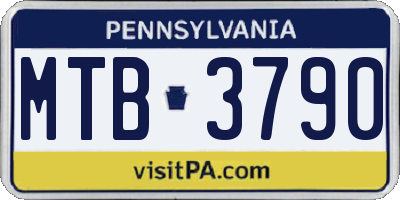 PA license plate MTB3790