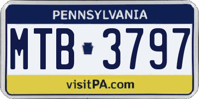 PA license plate MTB3797