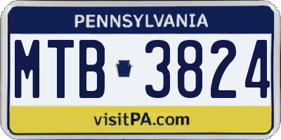 PA license plate MTB3824