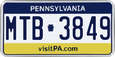 PA license plate MTB3849