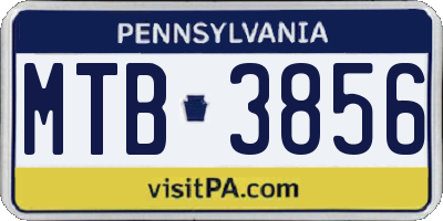 PA license plate MTB3856