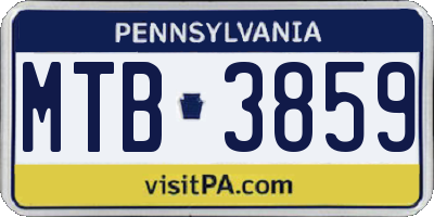 PA license plate MTB3859