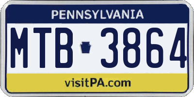 PA license plate MTB3864