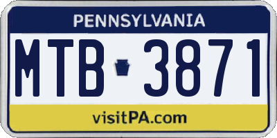 PA license plate MTB3871