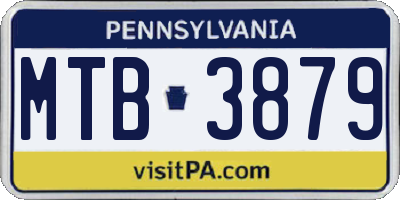 PA license plate MTB3879
