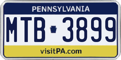 PA license plate MTB3899