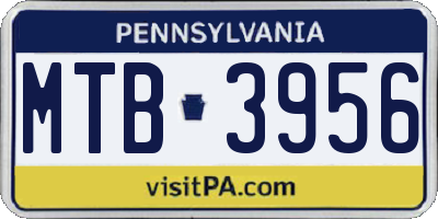 PA license plate MTB3956