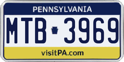 PA license plate MTB3969