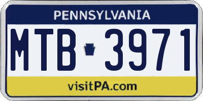 PA license plate MTB3971