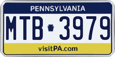 PA license plate MTB3979