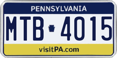 PA license plate MTB4015